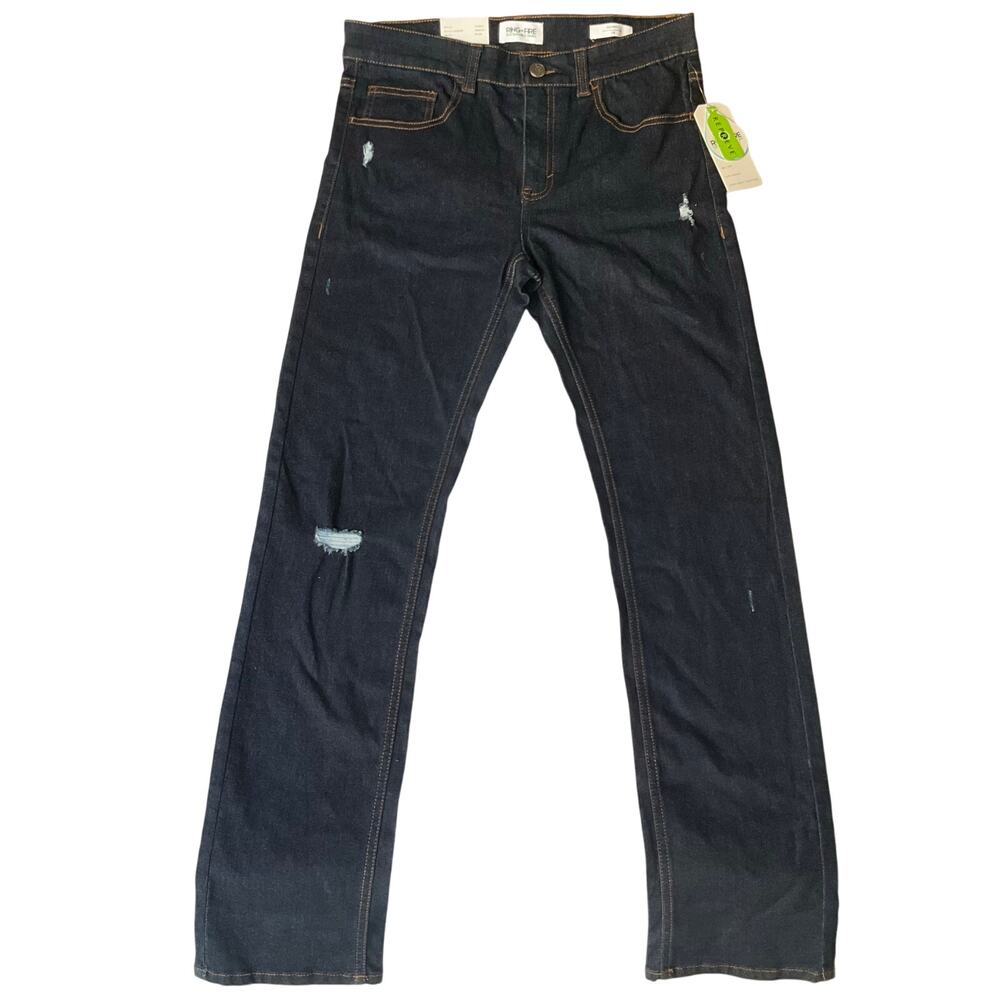 Ring of Fire Kid Skinny Jeans size 18 Dark Blue Mid Rise Stretch Boot Cut NWT